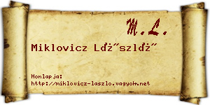 Miklovicz László névjegykártya